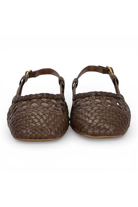 Slingback  Unisa intrecciata colore testa di moro. UNISA | BADRI-MID BROWN